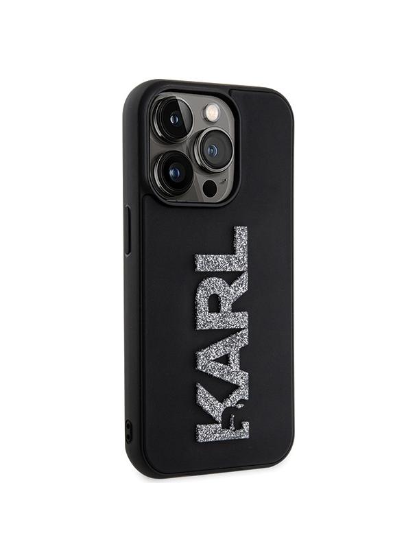 KARL LAGERFELD futerał do IPHONE 15 Pro KLHCP15L3DMBKCK (3D Logo Glitter) czarny