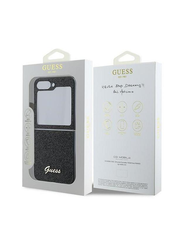 GUESS futerał do SAMSUNG Z Flip 6 GUHCZF6HGGSHK (HC PU 4G Glitter Script) czarny