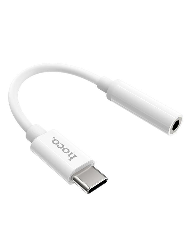 Adapter AUX USB C do Jack 3,5 mm Hoco LS30 biały