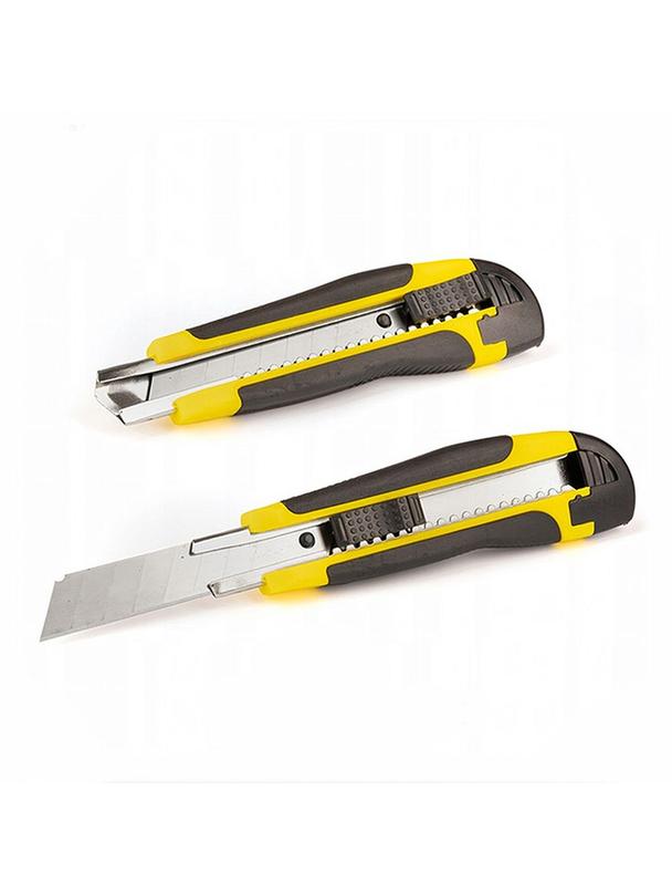 Nóż tapicerski z wymiennym łamanym ostrzem 18 cm RC-K-790 czarno żółty