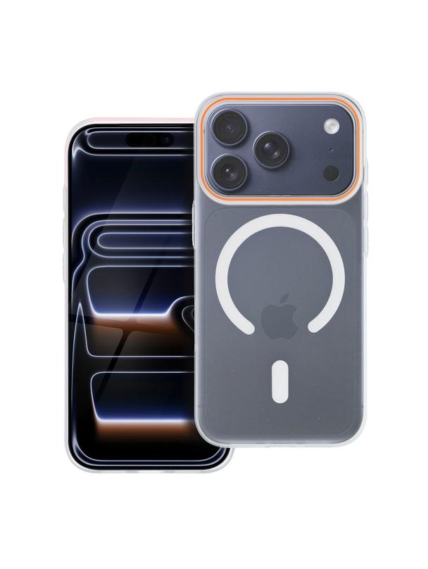 Futerał GO ORANGE kompatybilny z MagSafe do IPHONE 17 Pro transparentny