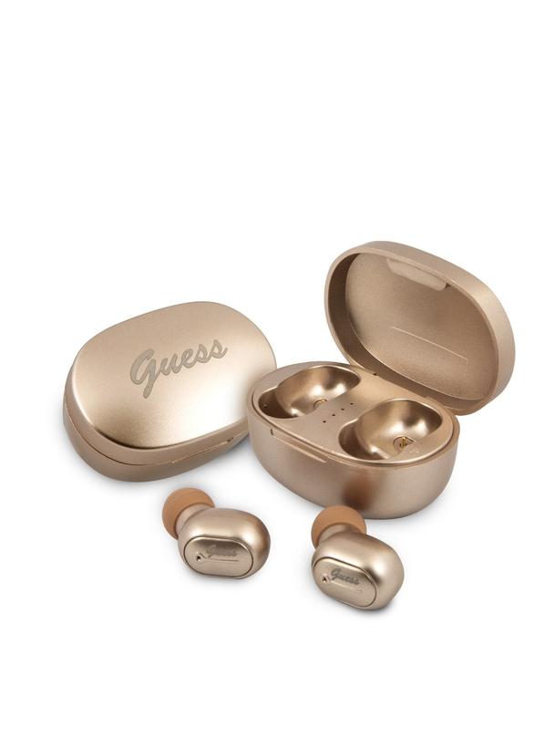 GUESS słuchawki bezprzewodowe bluetooth TWS + stacja dokująca GUTWST30GO złote
