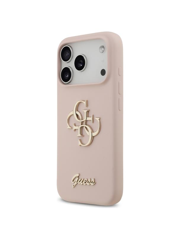 GUESS futerał do IPHONE 17 Pro GUHCP17LSC4GSMP (Silicone W/ Big 4G Script) różowy