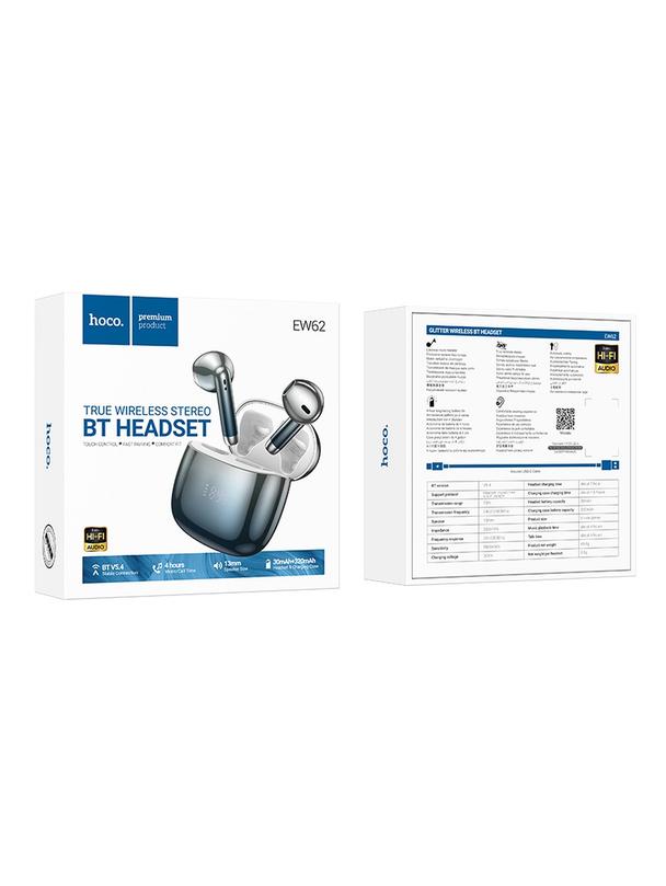 Słuchawki bezprzewodowe douszne Hoco TWS EW62 niebieskie