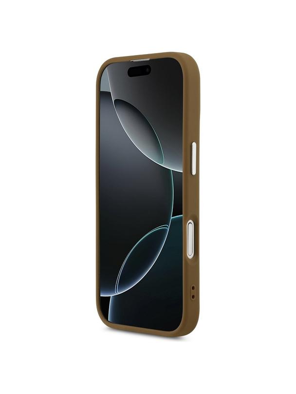 GUESS futerał do IPHONE 17 kompatybilny z MagSafe GUHMP17SPSDTSCMW (PU W/ Triangle Logo) brązowy