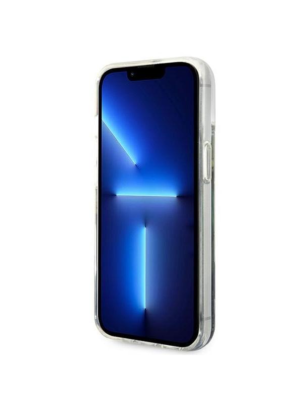 GUESS futerał do IPHONE 13 / 14 / 15 GUHCP14SLFLSB (Flower Liquid Glitter) niebieski