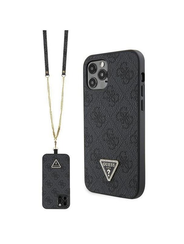 GUESS futerał do IPHONE 12 / 12 Pro GUHCP12MP4TDSCPK (Metal Logo Starss Crossbody) czarny