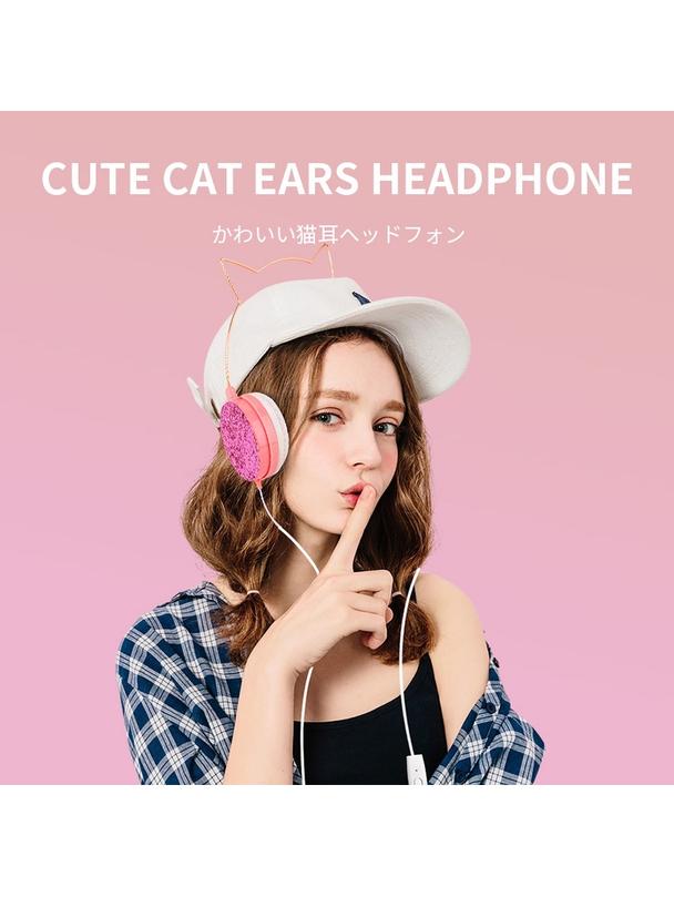 Słuchawki przewodowe nagłowne Jack 3,5 mm z mikrofonem CAT EAR YLFS-22 złote