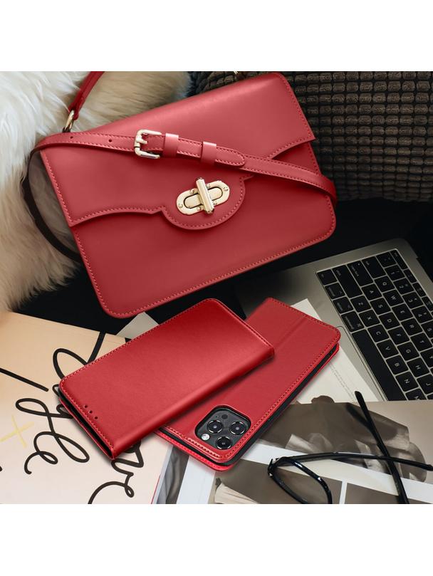 Kabura SMART PRO Book skórzana do XIAOMI Redmi Note 13 5G bordowy