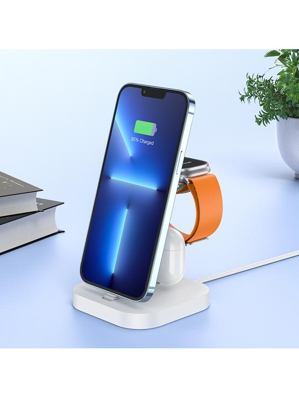 Ładowarka indukcyjna Hoco 3w1 CW43 biała