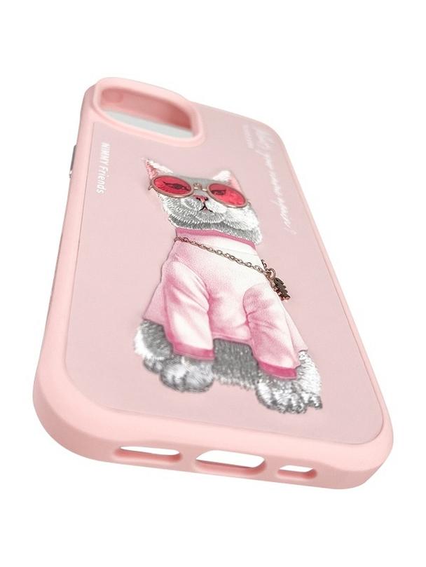 NIMMY futerał GLASSES COOL CAT do IPHONE 15 różowy