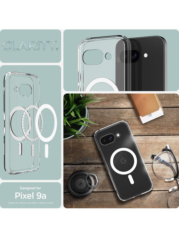 SPIGEN futerał ULTRA HYBRID MAG kompatybilny z MagSafe do GOOGLE PIXEL 9A clear/white