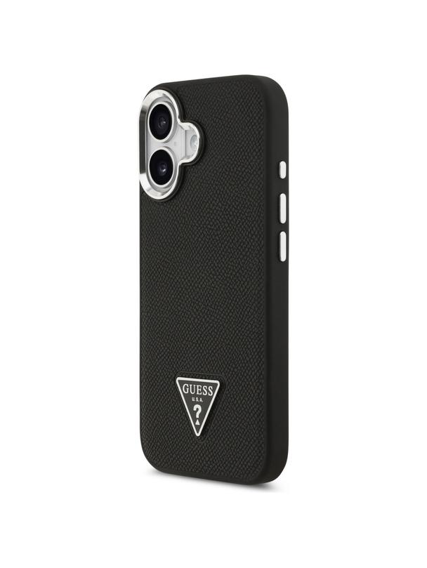 GUESS futerał do IPHONE 17 kompatybilny z MagSafe GUHMP17SPGTSPSK (Grained PU Triangle Logo) czarny