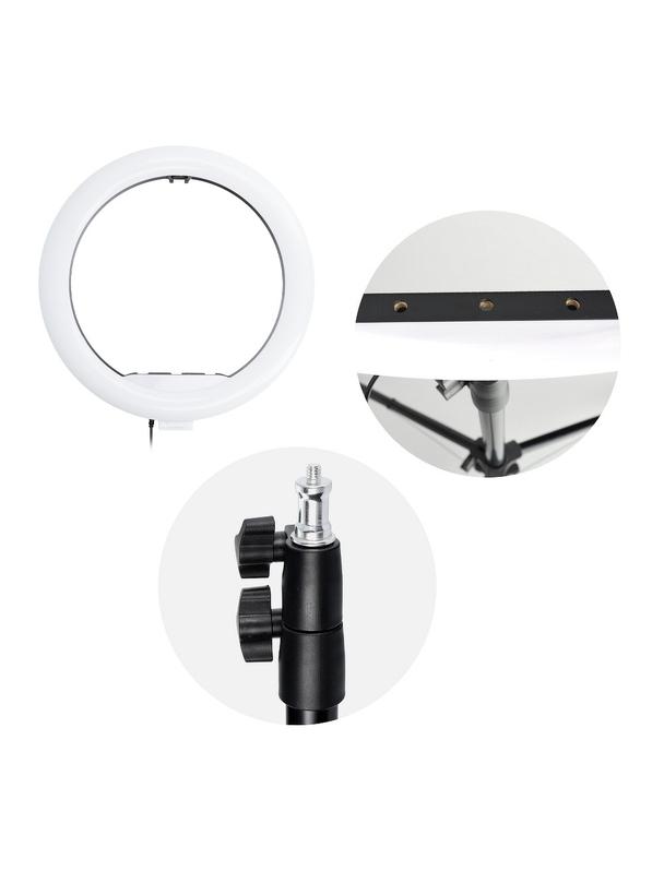 Lampa LED Ring Stream RGB pierścieniowa 13" z uchwytem na telefon + statyw czarna