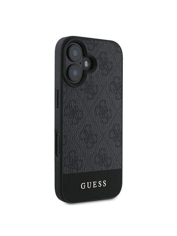GUESS futerał do IPHONE 16 Plus GUHCP16MG4GLGR (PC/TPU 4G PU Bottom Stripe) szary