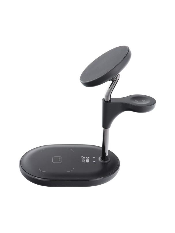 Ładowarka indukcyjna Blue Star 3w1 15W MagTrio zgodna z MagSafe czarna