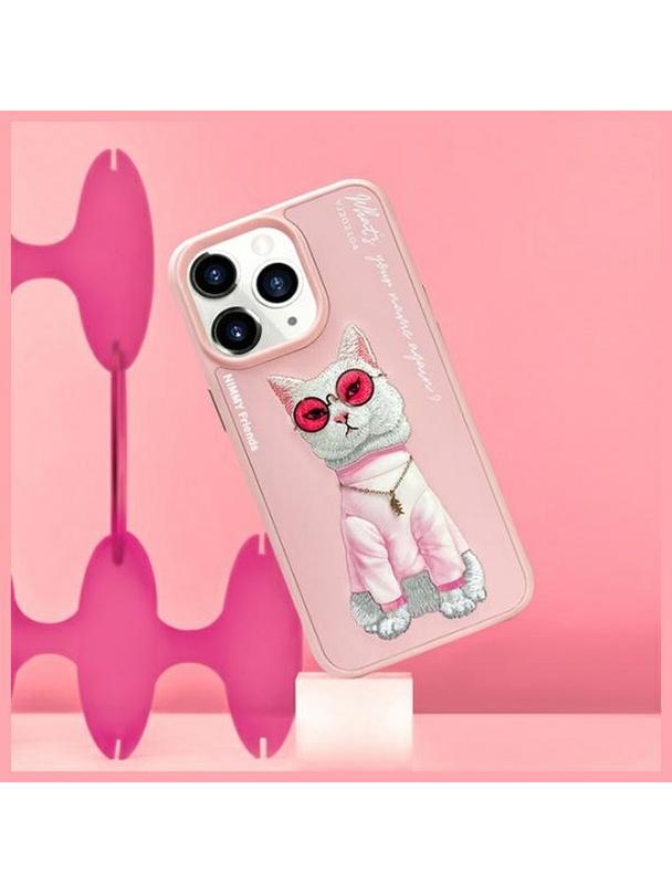 NIMMY futerał GLASSES COOL CAT do IPHONE 15 Pro różowy