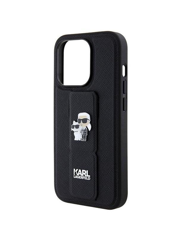 KARL LAGERFELD futerał do IPHONE 14 Pro KLHCP14LGSAKCPK (Gripstand Saffiano KC PIN) czarny