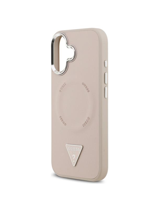 GUESS futerał do IPHONE 17 kompatybilny z MagSafe GUHMP17SPSDTSCMP (PU W/ Triangle Logo) różowy