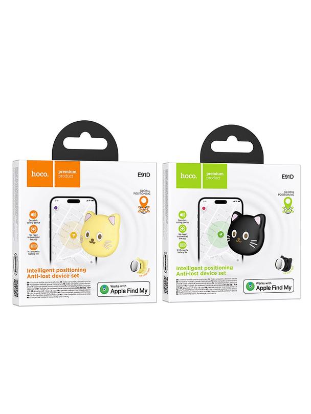 Lokalizator zgodny z Apple Find My Hoco w kształcie kota E91D beżowy