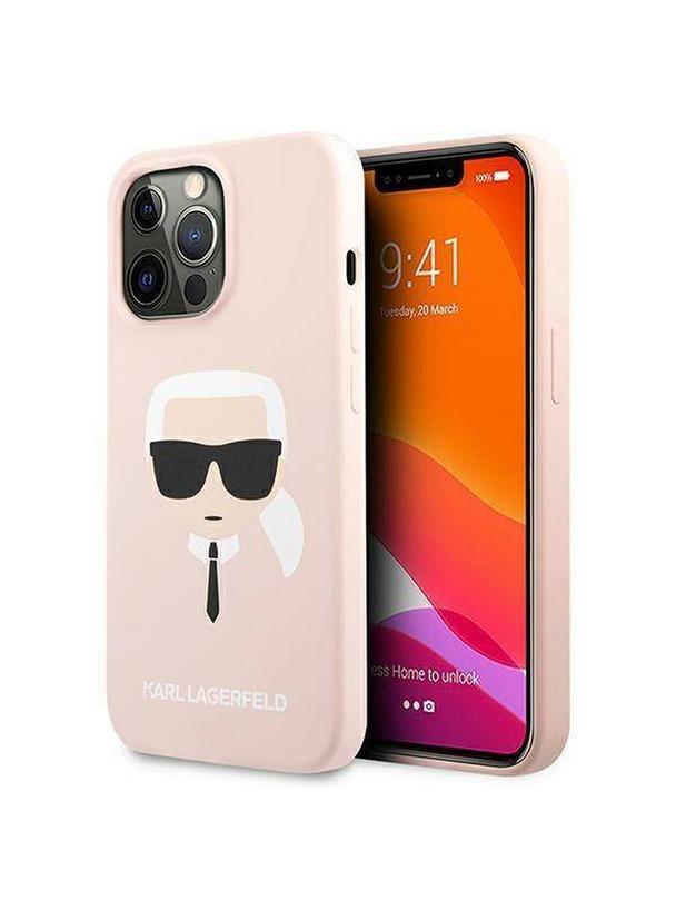 KARL LAGERFELD futerał do IPHONE 13 Pro KLHCP13LSLKHLP (Silicone K. Head) rózowy