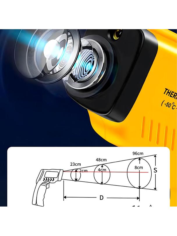 Pirometr termometr laserowy bezdotykowy na podczerwień RC-K-1397  żółto czarny