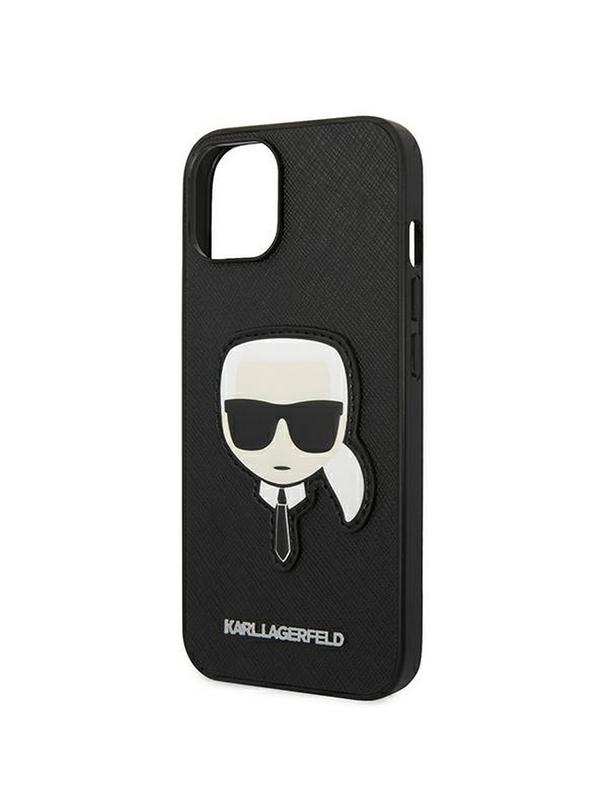 KARL LAGERFELD futerał do IPHONE 14 Plus KLHCP14MSAPKHK (Saffiano With Karl Head Patch) czarny