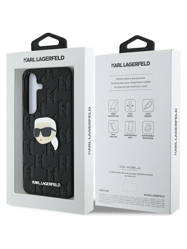 KARL LAGERFELD futerał do SAMSUNG S25 KLHCS25SPGKLKIPK (PU Monogram K. Head Pin) czarny