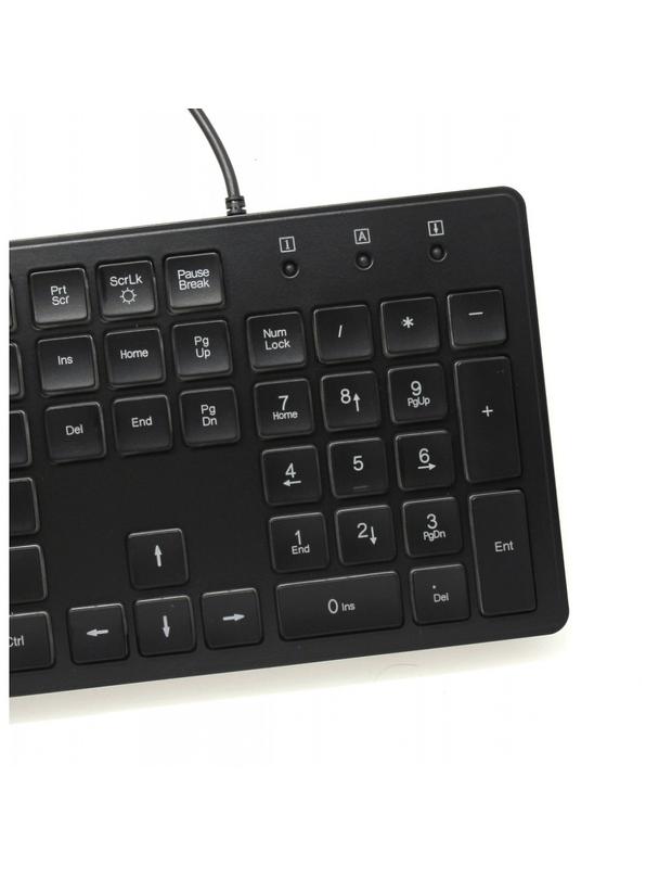 ART klawiatura przewodowa USB A QWERTY podświetlana slim AK-20 czarna