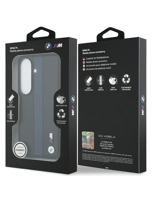 BMW futerał do SAMSUNG S26 kompatybilny z MagSafe BMHMS26S25PCPSKB (Perforated Stripe Logo) niebieski