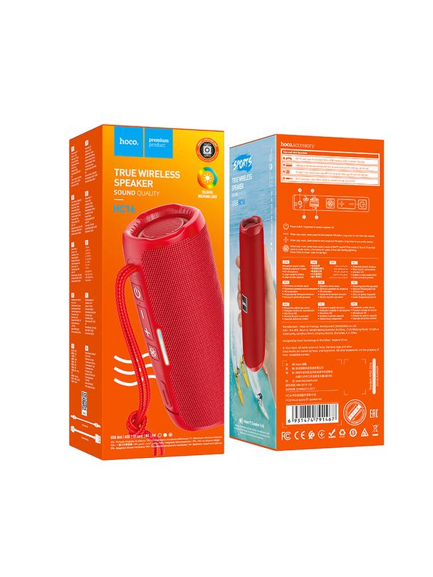 Głośnik bluetooth 2 x 5W 3h Hoco HC16 czerwony