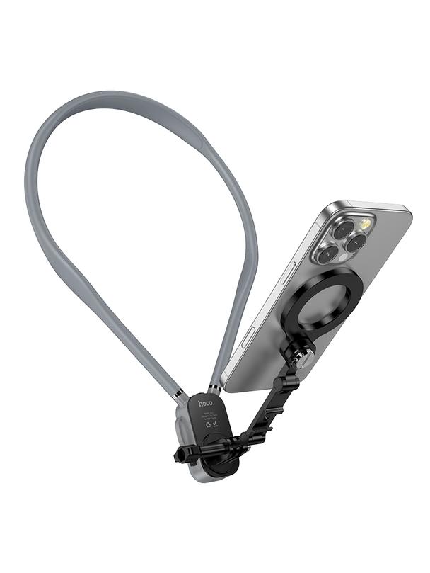 Uchwyt na telefon na szyję magnetyczny  Hoco K31 szaro czarny