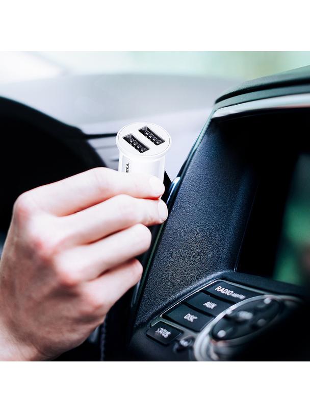 FORCELL ładowarka samochodowa Mini 2xUSB 3,1A biała CC-SJ02