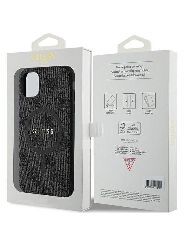 GUESS futerał do IPHONE 11 kompatybliny z MagSafe GUHMN61G4GFRK (4G Ring classic logo) czarny