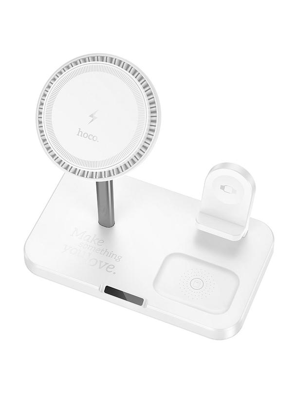 Ładowarka indukcyjna Hoco 3w1 3A 15W kompatybilna z Apple Watch CQ12 biała