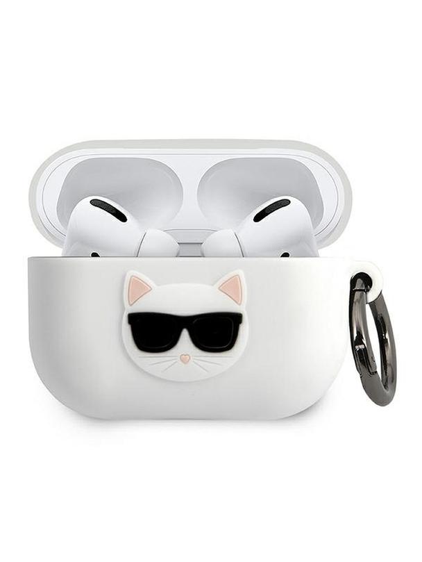 Oryginalne Etui KARL LAGERFELD KLACAPSILCHWH do Apple Airpods Pro biały