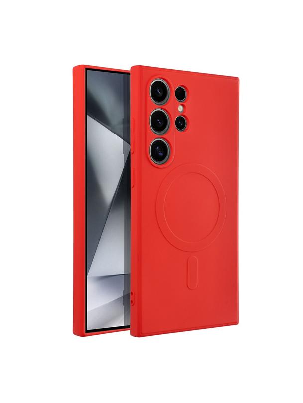 Futerał SILICONE MAG COVER kompatybilny z MagSafe do SAMSUNG S24 Ultra czerwony