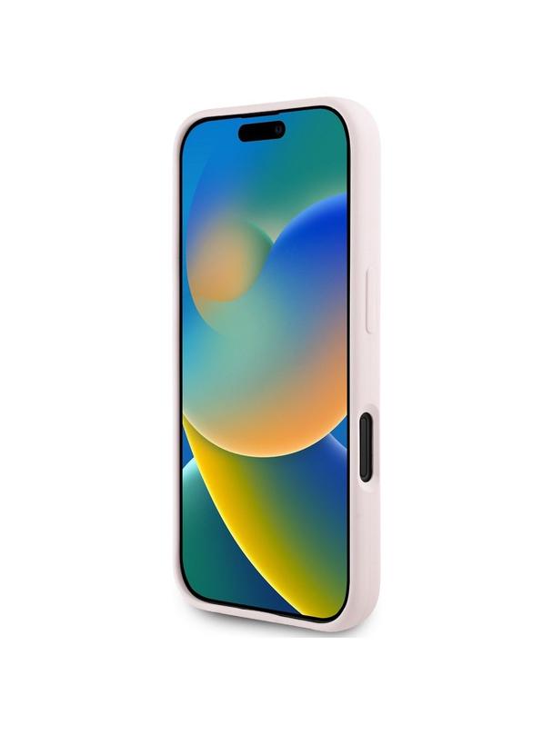 KARL LAGERFELD futerał do IPHONE 16 kompatybilny z MagSafe KLHMP16SSKCHTCP (Silicone KC Heads) różowy