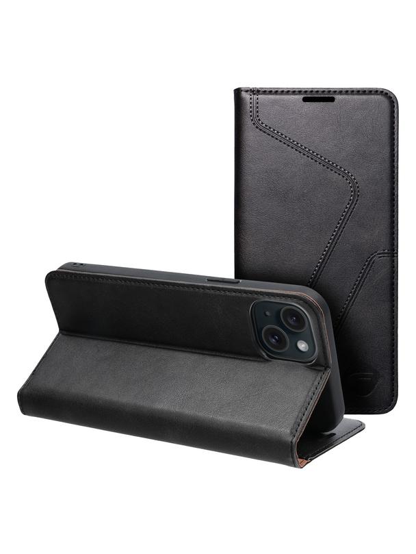 Pokrowiec na iPhone 15 PLUS Forcell F-Protect RFID Blocker Book czarny