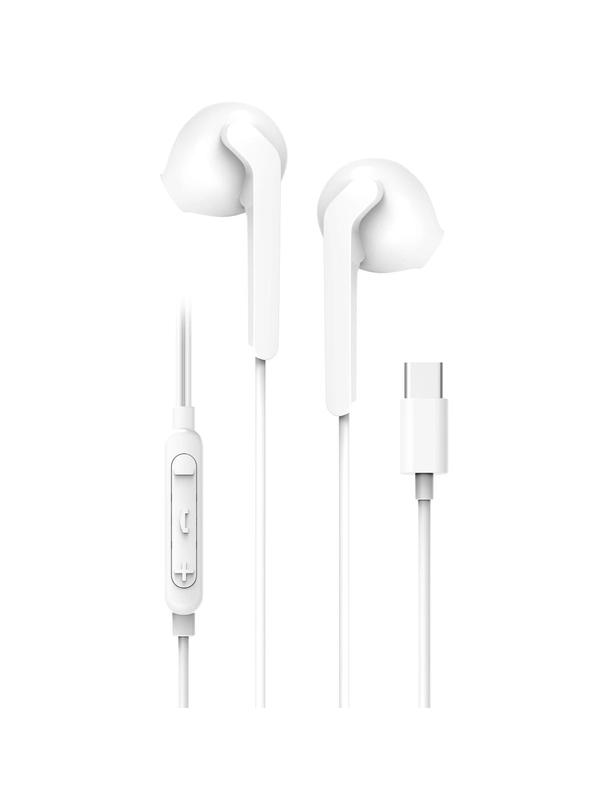 Słuchawki przewodowe douszne USB C (DAC) Blue Star PA-M15C-R 1,2 m białe