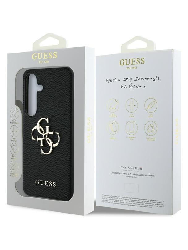 GUESS futerał do SAMSUNG S25 GUHCS25SPGT4MBK (PU Grained Big 4G and Classic Logo) czarny