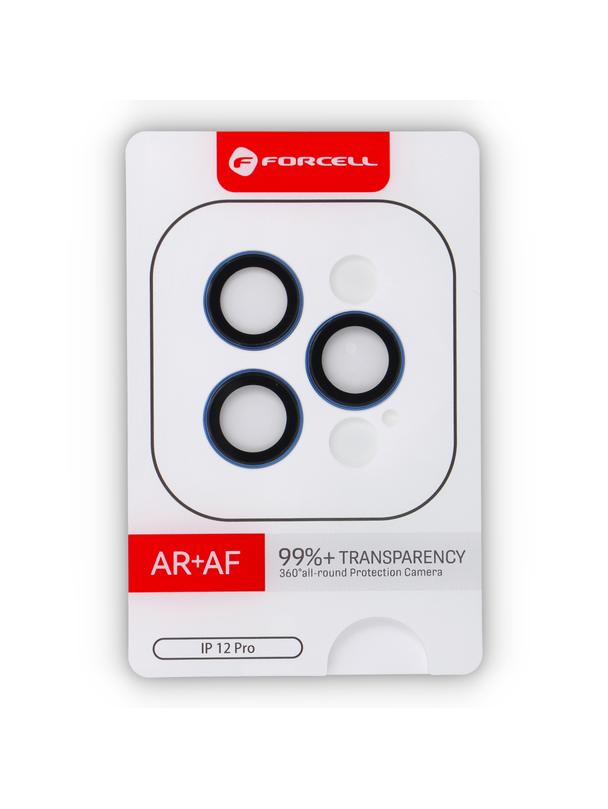 Szkło hartowane na aparat do iPhone 12 Pro Forcell Premium pacyficzny niebieski