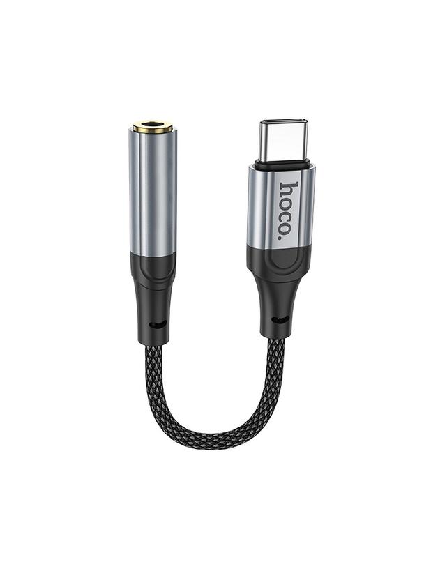 Adapter AUX USB C do Jack 3,5 mm Hoco 0,12 m LS36 czarny