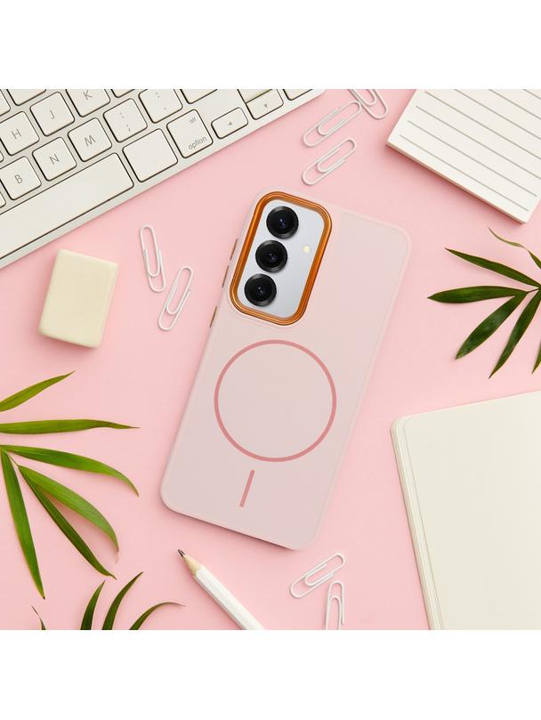 Futerał FRAME MAG COVER kompatybilny z MagSafe do SAMSUNG A55 pudrowy róż