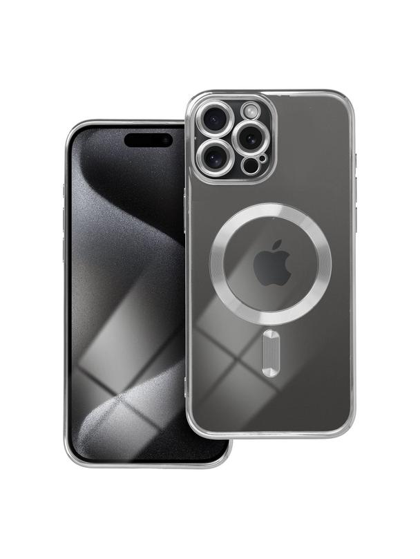 Futerał ELECTRO MAG COVER kompatybilny z MagSafe do IPHONE 15 Pro Max srebrny