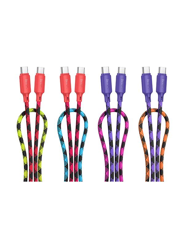 Kabel USB C do USB C Hoco 3A 60W 1 m X116 gradient czerwony