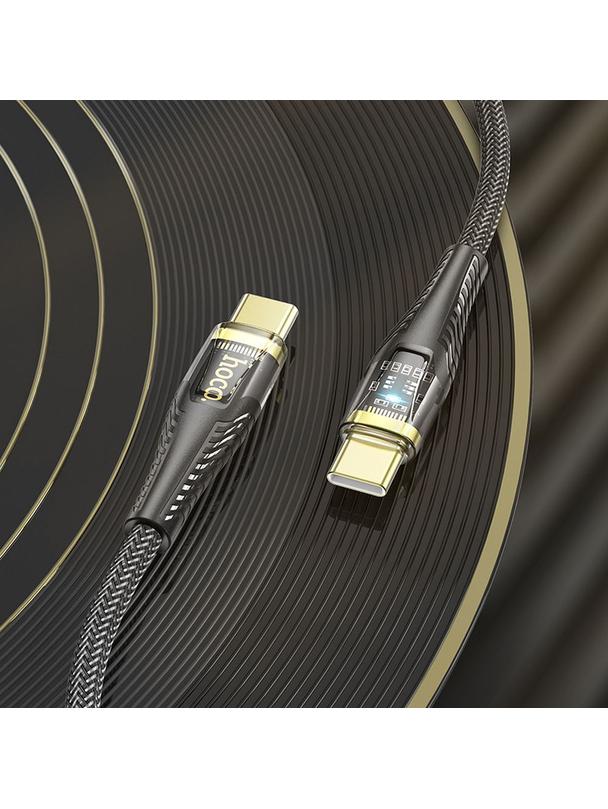 Kabel USB C do USB C Hoco 3A 60W 1,2 m U121 czarny