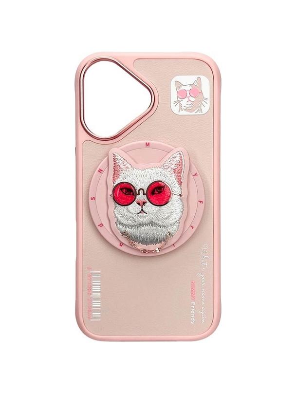 NIMMY futerał GLASSES COOL CAT kompatybilny z MagSafe do IPHONE 16 różowy