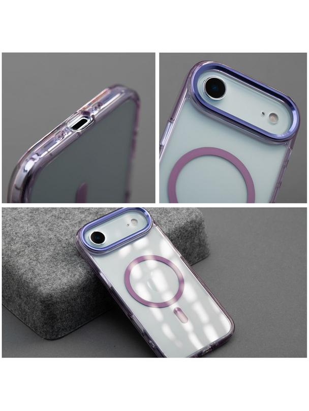 Futerał FRAME CLEAR HYBRID MAG COVER kompatybilny z MagSafe do IPHONE 17 fioletowy