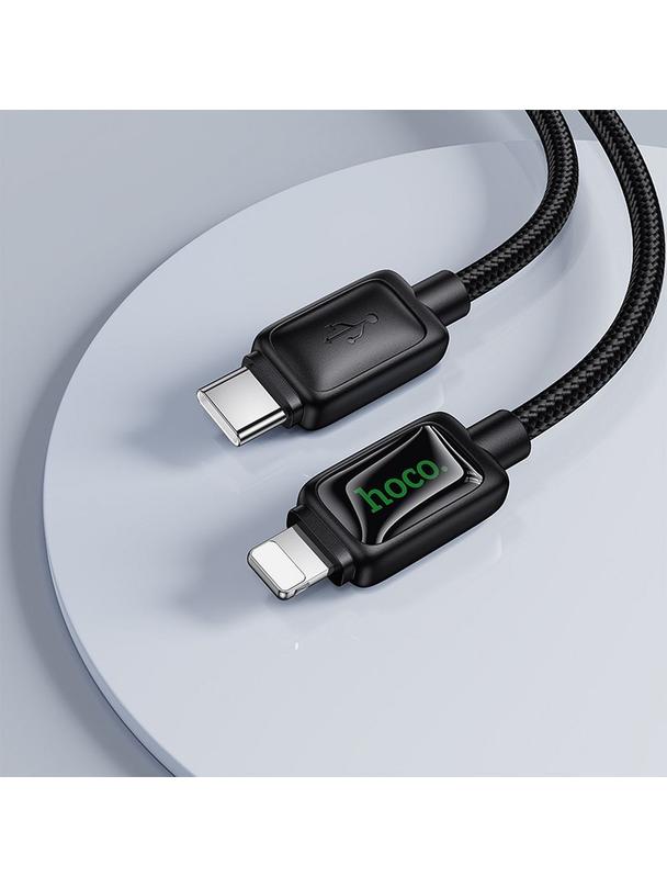 Kabel USB C do Lightning Hoco PD 30W 1,2 m z LCD U146 czarny